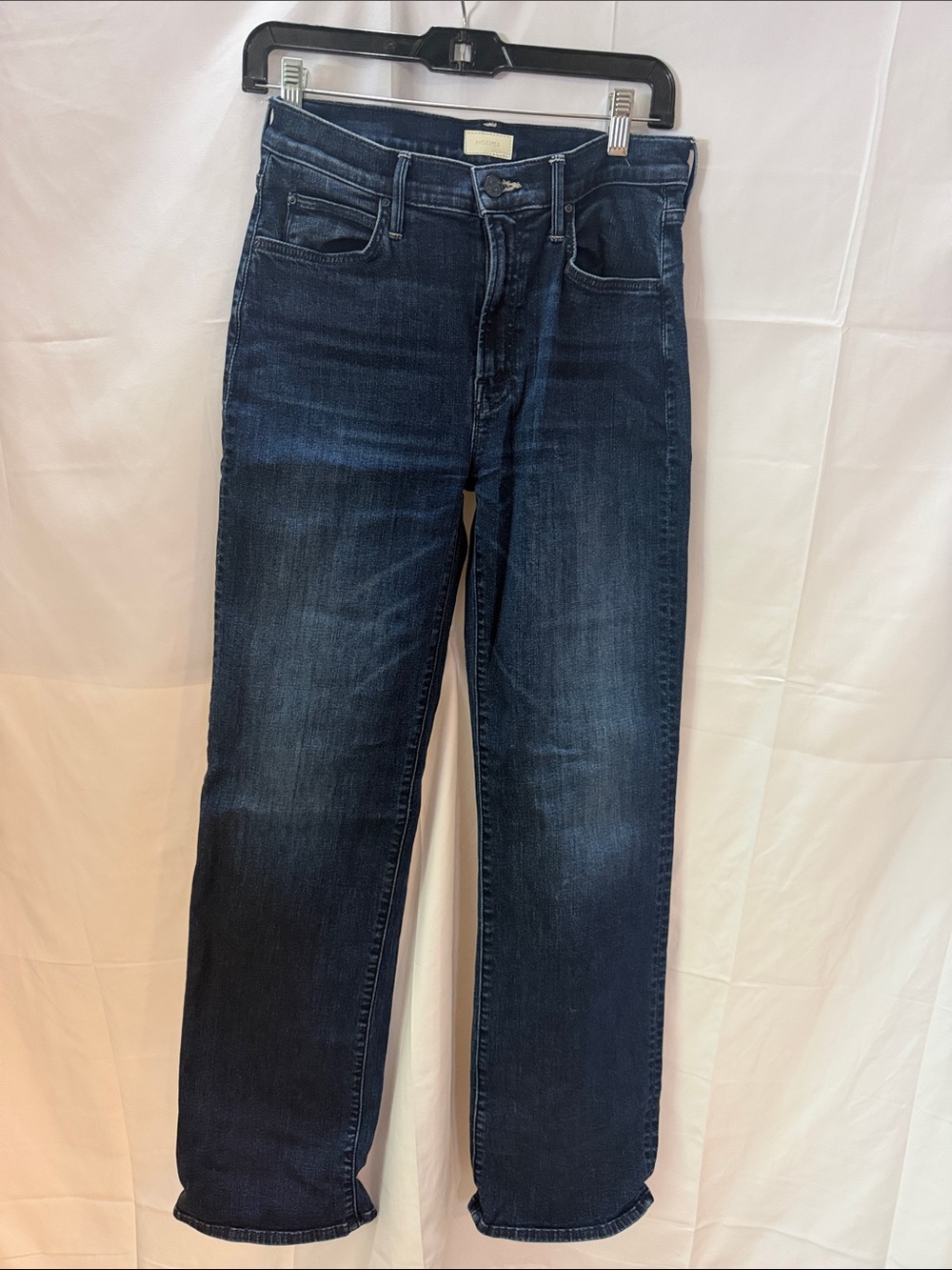 MOTHER Straight-Leg Jeans in Dark Indigo Wash